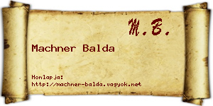 Machner Balda névjegykártya